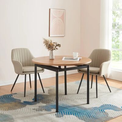 en.casa Table à manger Hemnes ronde - 4 personnes - Acier noir MDF - Publicité en.casa Table à manger Hemnes ronde - 4 personnes - Acier noir MDF - Publicité