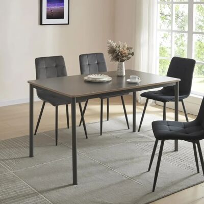 en.casa Mesa de comedor Lindesberg - 4 personas Acero MDF Gris en.casa Mesa de comedor Lindesberg - 4 personas Acero MDF Gris