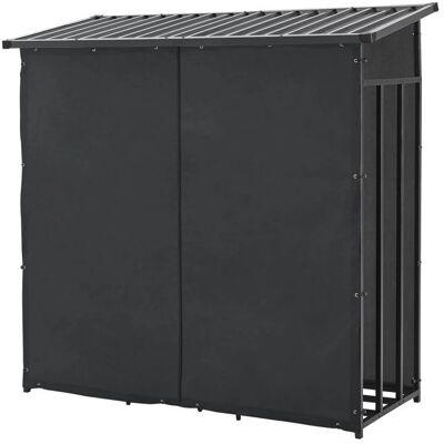 Casa.pro Stahl-Holzlagerung - 185x180x70 cm, Schwarz Casa.pro Stahl-Holzlagerung - 185x180x70 cm, Schwarz