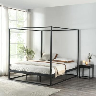 EN.CASA Cama con dosel Kristianstad de metal - Elegante y estable EN.CASA Cama con dosel Kristianstad de metal - Elegante y estable