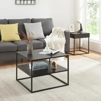 en.casa Mesa Solund - Acero, Negro, 60x60x45cm en.casa Mesa Solund - Acero, Negro, 60x60x45cm