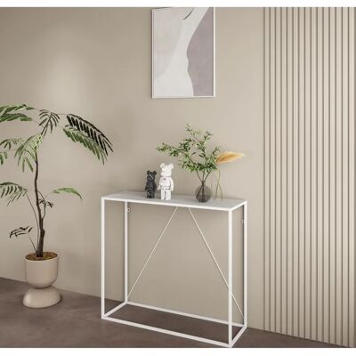 EN.CASA Austevoll Mesa Consola Acero - 90x30x80cm Blanco EN.CASA Austevoll Mesa Consola Acero - 90x30x80cm Blanco