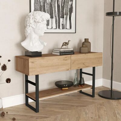 en.casa Mesa consola Lappeenranta - Roble / Negro - 76x139x43 cm en.casa Mesa consola Lappeenranta - Roble / Negro - 76x139x43 cm