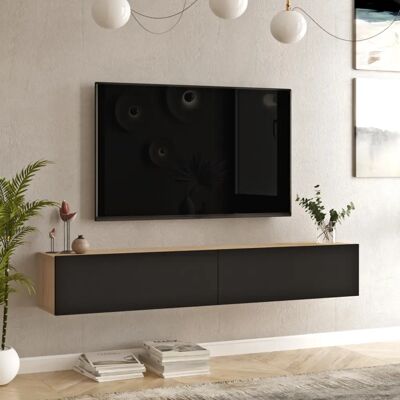 En.Casa Lapinlahti Mueble de TV - Negro - Diseño Moderno En.Casa Lapinlahti Mueble de TV - Negro - Diseño Moderno