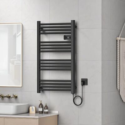 Pro.tec Follo Radiador toallero eléctrico - 16 tubos, 96x54cm, Negro Pro.tec Follo Radiador toallero eléctrico - 16 tubos, 96x54cm, Negro