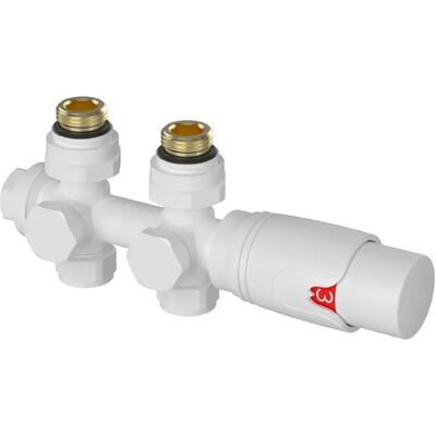 Set de Válvula para Radiador neu.haus - G1/2, Blanco, 5 Niveles - Sistema de Calefacción Set de Válvula para Radiador neu.haus - G1/2, Blanco, 5 Niveles - Sistema de Calefacción