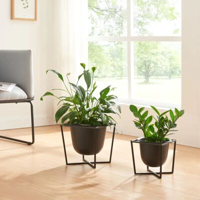 Conjunto de soportes para plantas Nordmaling - Negro - Decoración interior Conjunto de soportes para plantas Nordmaling - Negro - Decoración interior