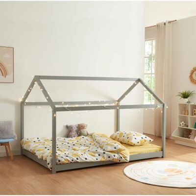 en.casa Cerro Cama infantil - Forma de casa, 120x200cm - Gris en.casa Cerro Cama infantil - Forma de casa, 120x200cm - Gris