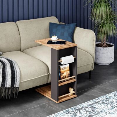 en.casa Siikainen Schwarzer Braun Holz Beistelltisch en.casa Siikainen Schwarzer Braun Holz Beistelltisch