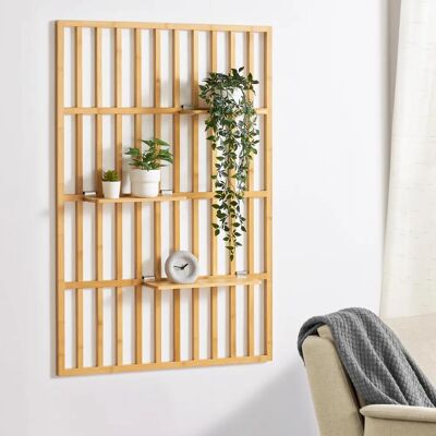 en.casa Røst Estantería de pared - Bambú - 3 estantes - 120x80 cm en.casa Røst Estantería de pared - Bambú - 3 estantes - 120x80 cm
