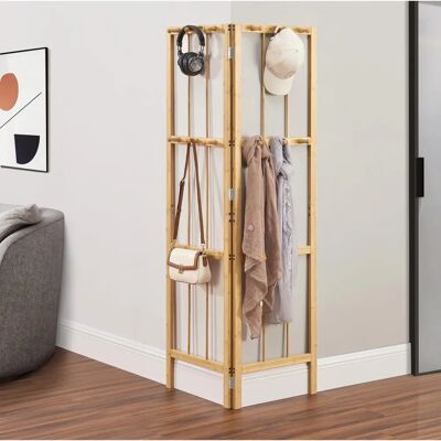 en.casa Hyllestad Eck-Kleiderständer aus Bambus - 166x92x8cm en.casa Hyllestad Eck-Kleiderständer aus Bambus - 166x92x8cm