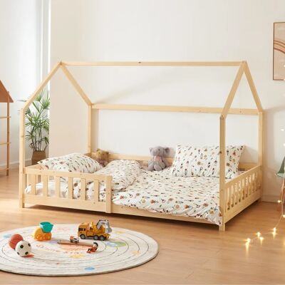 EN.CASA Hesel Kinderbett - Hausbett mit Rausfallschutz, Einfach aufzubauen EN.CASA Hesel Kinderbett - Hausbett mit Rausfallschutz, Einfach aufzubauen