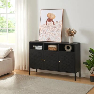 en.casa Janakkala Schwarzer Sideboard - Modernes Staumöbel en.casa Janakkala Schwarzer Sideboard - Modernes Staumöbel