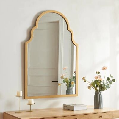 en.casa Hämeenkyrö Espejo de Pared Dorado - 90x60cm - Diseño Elegante MDF en.casa Hämeenkyrö Espejo de Pared Dorado - 90x60cm - Diseño Elegante MDF