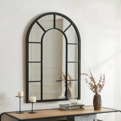 en.casa Espejo de Pared Enonkoski - 90x60cm, Negro - Espejo de Pared en.casa Espejo de Pared Enonkoski - 90x60cm, Negro - Espejo de Pared