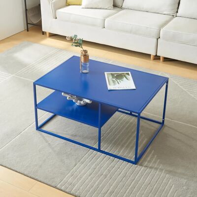 en.casa - Mesa de centro Solund de acero rectangular - Azul marino en.casa - Mesa de centro Solund de acero rectangular - Azul marino