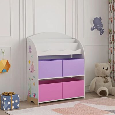 Estantería Infantil Estilo Océano Púrpura/Rosa - Muebles para Niños Estantería Infantil Estilo Océano Púrpura/Rosa - Muebles para Niños