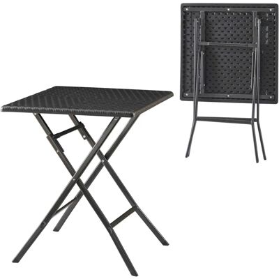 Table pliante En. Casa 62x62x73cm - Effet rotin noir - Publicité Table pliante En. Casa 62x62x73cm - Effet rotin noir - Publicité
