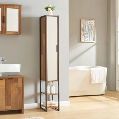 en.casa Armario Alto para Baño Namsskogan - Efecto Nogal en.casa Armario Alto para Baño Namsskogan - Efecto Nogal
