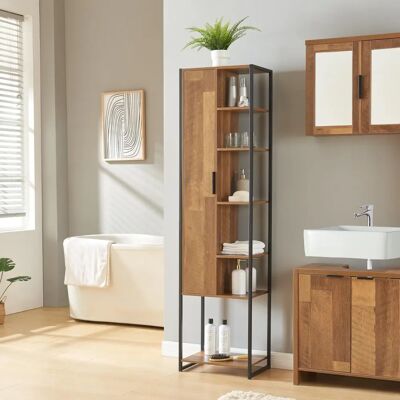 en.casa - Armario alto para baño - Efecto nogal en.casa - Armario alto para baño - Efecto nogal