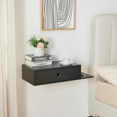 en.casa - Estantería de pared con cajón - 65x30x15 cm - Negro en.casa - Estantería de pared con cajón - 65x30x15 cm - Negro