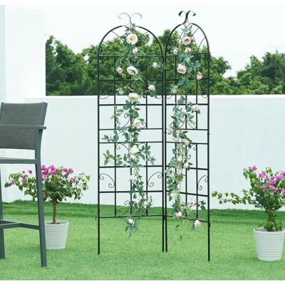 Set de enrejados de jardín de acero Casa.pro - Soporta plantas trepadoras - Patrones ornamentales decorativos - Fácil de instalar - 180x102cm Set de enrejados de jardín de acero Casa.pro - Soporta plantas trepadoras - Patrones ornamentales decorativos - Fácil de instalar - 180x102cm