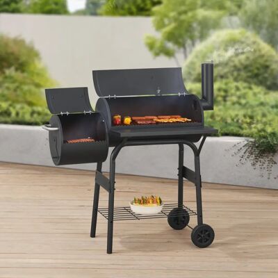 Casa.pro Kompakte Holzkohle-Räuchergrill - 115x110x64cm Casa.pro Kompakte Holzkohle-Räuchergrill - 115x110x64cm