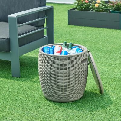 Casa.pro Avetrana Aufbewahrungsbox - 44xØ40 cm - Hellbraun - Gartenzubehör Casa.pro Avetrana Aufbewahrungsbox - 44xØ40 cm - Hellbraun - Gartenzubehör
