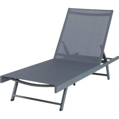 Casa.pro - Tumbona ajustable 197x64x30cm - Antracita Casa.pro - Tumbona ajustable 197x64x30cm - Antracita