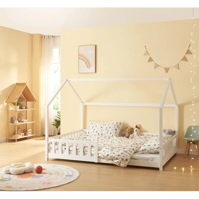 en.casa Hesel Cama infantil - Diseño de casa 120x200cm - Blanco en.casa Hesel Cama infantil - Diseño de casa 120x200cm - Blanco