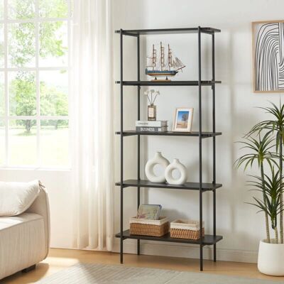 en.casa Estantería Samnanger 5 niveles - Negro en.casa Estantería Samnanger 5 niveles - Negro