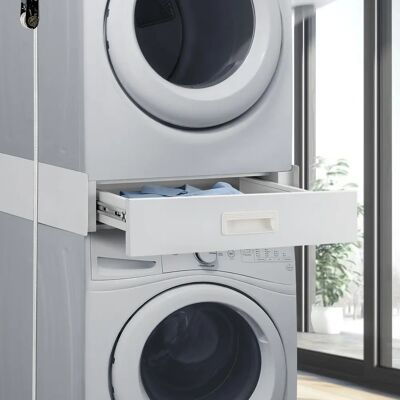 en.casa - Estructura de soporte para lavadoras con cajón - Blanco en.casa - Estructura de soporte para lavadoras con cajón - Blanco