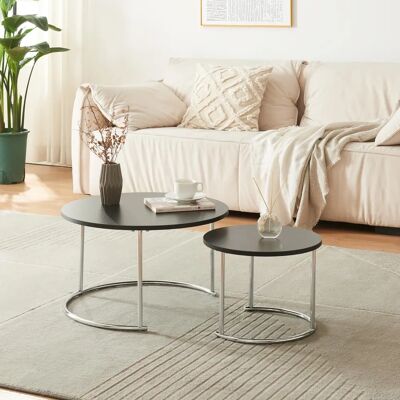 en.casa Christchurch Nist-Tische - Schwarz / Chrom en.casa Christchurch Nist-Tische - Schwarz / Chrom