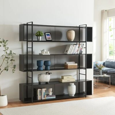 en.casa Estantería Randaberg 180x180x33cm - Negro en.casa Estantería Randaberg 180x180x33cm - Negro
