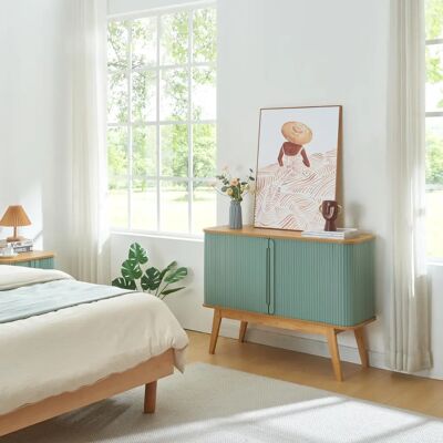 en.casa Tysvær Estantería de bambú - Azul y Natural - 110x40x80cm en.casa Tysvær Estantería de bambú - Azul y Natural - 110x40x80cm