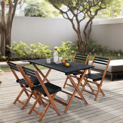 en.casa Conjunto de muebles de jardín Altamura 5 piezas - Gris en.casa Conjunto de muebles de jardín Altamura 5 piezas - Gris