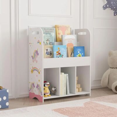 en.casa Estantería Infantil Unicornio Røyrvik - Blanco 75x62x29cm en.casa Estantería Infantil Unicornio Røyrvik - Blanco 75x62x29cm