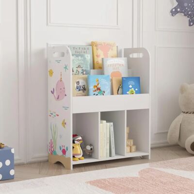 en.casa Estantería Infantil - Motivo Oceánico - 75x62x29cm en.casa Estantería Infantil - Motivo Oceánico - 75x62x29cm