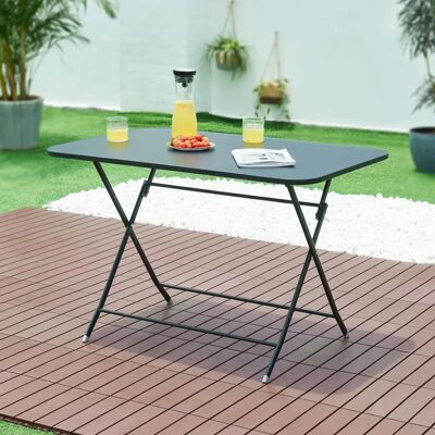 en.casa - Mesa plegable rectangular Sande - Negro en.casa - Mesa plegable rectangular Sande - Negro