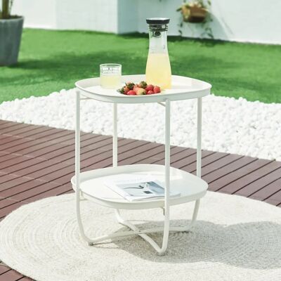 en.casa Table de jardin Sandefjord avec 2 plateaux - Table de Jardin - Publicité en.casa Table de jardin Sandefjord avec 2 plateaux - Table de Jardin - Publicité