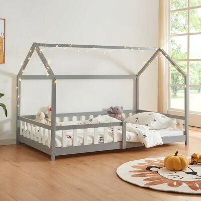 en.casa Hesel Cama infantil forma de casa 140x200cm Gris en.casa Hesel Cama infantil forma de casa 140x200cm Gris