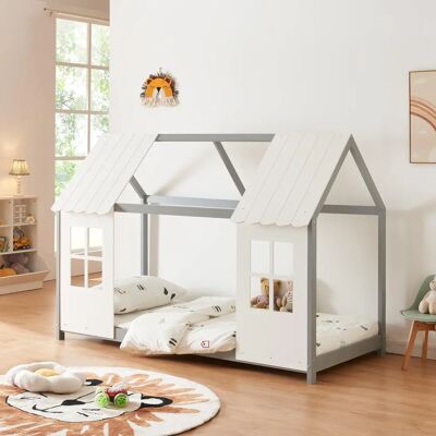 Cama infantil TOSTEDT EN.CASA - Gris/Blanco - Cama para niños Cama infantil TOSTEDT EN.CASA - Gris/Blanco - Cama para niños