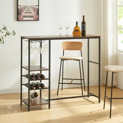 en.casa Mesa de Bar Stjørdal con Botellero - Diseño Moderno en.casa Mesa de Bar Stjørdal con Botellero - Diseño Moderno