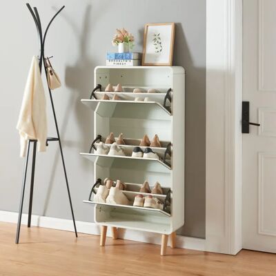 en.casa Aure Zapatero - 3 Puertas, Espejos, Ahorrador de Espacio - Almacenamiento de Zapatos en.casa Aure Zapatero - 3 Puertas, Espejos, Ahorrador de Espacio - Almacenamiento de Zapatos
