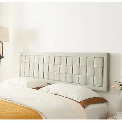 en.casa Cabecero de Terciopelo Gris 140x50cm - Accesorio para Cama en.casa Cabecero de Terciopelo Gris 140x50cm - Accesorio para Cama
