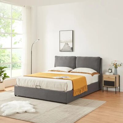 en.casa - Cama doble Lunner Gris oscuro en.casa - Cama doble Lunner Gris oscuro
