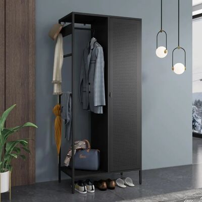 en.casa Puumala Armoire 180x80x45cm Noir - Armoire - Publicité en.casa Puumala Armoire 180x80x45cm Noir - Armoire - Publicité
