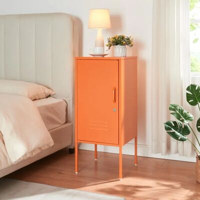 en.casa - Nachttisch Hausjärvi - Stahl Orange - 82x35x35 cm en.casa - Nachttisch Hausjärvi - Stahl Orange - 82x35x35 cm