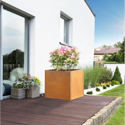 Casa.pro Vaargel 50x50x50 cm Cortenstahl Pflanzkübel - Rostbraun Casa.pro Vaargel 50x50x50 cm Cortenstahl Pflanzkübel - Rostbraun
