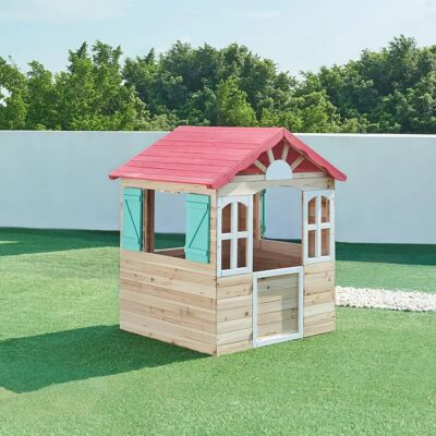 Casa.pro Kinderspielhaus - Holz Kinderhäuschen - 130x115x101 cm Casa.pro Kinderspielhaus - Holz Kinderhäuschen - 130x115x101 cm